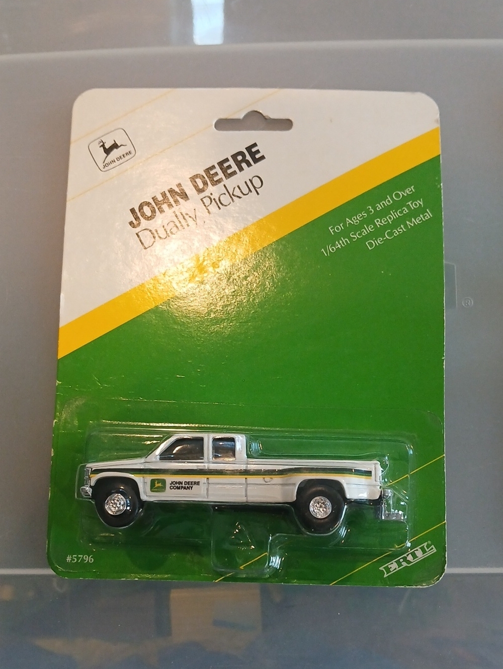 John Deere White and Green Dually Pickup Die-Cast Toy 5796